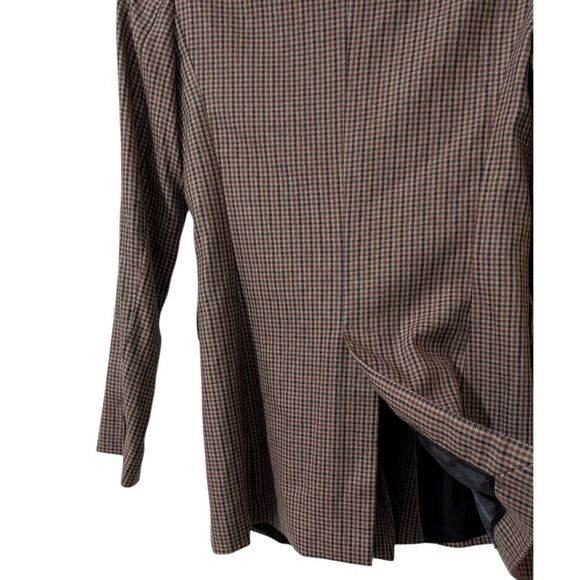 Massimo Dutti Women's 2 Houndstooth Checkered Wool Blend Double Breasted Blazer - Picture 5 of 9